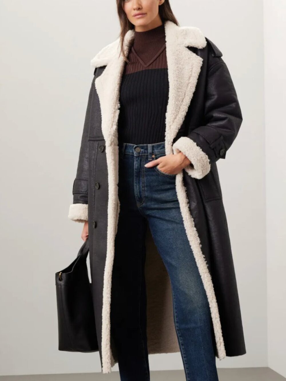 Great Jones Black Sherpa Coat size medium